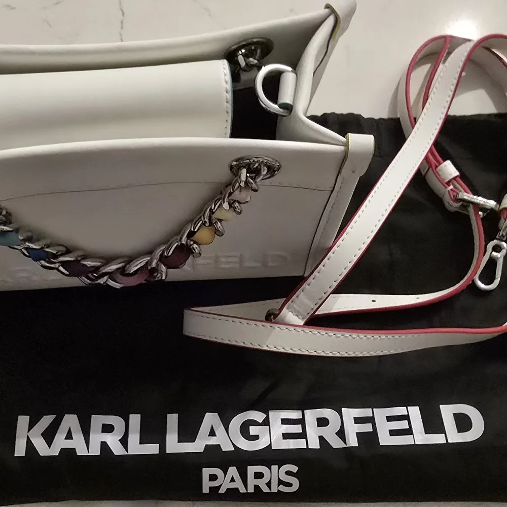 Karl Lagerfeld White and Multicolor Women's Bag Karl Lagerfeld Paris Savoie - Picture 2 of 10
